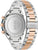 BOSS Santiago Herrenuhr Rückseite aus Edelstahl, mit Prägung und Roséakzenten am Armband