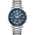 Herrenarmbanduhr BOSS, Edelstahlband mit blauem Chronographen-Zifferblatt und Tachymeter-Lünette