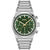 BOSS Herren-Armbanduhr mit Chronograph, silberfarbenem Edelstahlband und grüner Ziffernblattfarbe