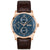 Herrenarmbanduhr BOSS mit roségoldfarbenem Edelstahlgehäuse, blauem Zifferblatt & Lederarmband