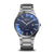 Herrenarmbanduhr mit blauem Zifferblatt und silbernem Titanarmband, Datumsanzeige