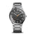 Herrenarmbanduhr mit grauem Zifferblatt, silberfarbenes Titanium-Armband und Datumsfenster