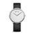 Bering Ultra Slim Armbanduhr mit weißem Zifferblatt und schwarzem Lederarmband