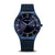 Herrenuhr mit dunkelblauem Zifferblatt, Mesh-Armband (Milanaise), Datumsanzeige