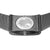 Bering Herrenuhr Rückseite: kreisförmige Weltkarten-Gravur auf Metall, graues Milanaise-Armband