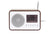 Karlsson FM-klockradio, mörk träfärgad ram, högtalargaller och digital display