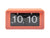 Orange retro väggklocka med flip-display, tid 10:10 PM