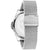 Herrenarmbanduhr, seitliche Ansicht mit Edelstahl-Meshband und silbernem Gehäuse