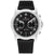 Tommy Hilfiger Herrenarmbanduhr mit schwarzem Zifferblatt und Lederarmband, Dual Time