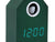 Retro LED-gökur i detalj: grönt hus med runt ljusfönster och visning 12:00