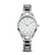 Bering Damenuhr mit silberfarbenem Metallarmband und rundem Zifferblatt mit Indexen