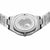 Herrenarmbanduhr Rückseite mit Gravur auf silbernem Metallboden und Armbandgliederung