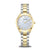 Damenuhr mit zweifarbigem Armband (Gold/Silber) und blauem Zifferblatt, Saphirglas
