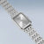 Bering Damenuhr seitlich, rechteckiges silbernes Zifferblatt und Gliederarmband