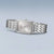 Bering Damenuhr aufrecht, rechteckiges Gehäuse mit silbernem Zifferblatt