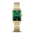 Bering Damenarmbanduhr mit grünem Zifferblatt und goldfarbenem Metallarmband