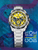Festina Chronograph-Armbanduhr für Herren mit silbernem Edelstahlband, gelbe Zifferblatt-Details