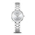 Bering Classic Damenuhr mit silbernem Edelstahlarmband und weißem Zifferblatt (Diamond)