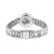 Bering Classic Damenuhr Rückansicht mit silbernem Metallarmband und runder Bodenansicht