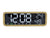 Digital LED-väckarklocka med träram, stor LED-display, visar tid och datum, 19:06.