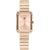 Tommy Hilfiger Damenarmbanduhr mit rechteckigem roségoldfarbenem Gehäuse und Metallarmband