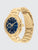 Tommy Hilfiger Herren-Armbanduhr mit blauem Zifferblatt und goldenem Edelstahlarmband