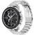 Tommy Hilfiger Herrenarmbanduhr seitlich, schwarzes Zifferblatt, Edelstahlgliederarmband