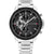 Tommy Hilfiger Herrenarmbanduhr mit schwarzem Zifferblatt und Edelstahlarmband