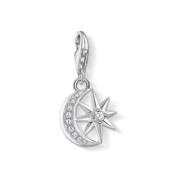 Charmhänge i sterlingsilver 925 med stjärna och halvmåne