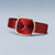 Bering Damenarmbanduhr mit rundem roségoldfarbenem Gehäuse und rotem Mesh-Armband