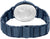 Damklocka, bakifrån, med blått keramiskt armband och synligt safirglas, prägling