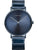 Herrenarmbanduhr mit rundem blauem Zifferblatt und Keramikarmband in Dunkelblau