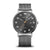 Herrenarmbanduhr mit grauem Zifferblatt und silbernem Mesh-Armband