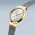 Bering Damenuhr in Gold/Silber mit weißem Zifferblatt, Indexen und Milanaisearmband