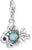 Fiskberlock i 925 sterling silver med blå stenar och opalaccent