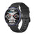 Schwarzer Unisex-Aktivitätstracker mit rundem Display und schwarzem Silikonarmband