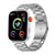 Unisex-Aktivitätstracker mit silberfarbenem Metallarmband und farbigem Display