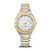 Bering Classic Damenuhr mit weißem Zifferblatt, goldfarbenem Gehäuse und goldfarbenem Edelstahlband