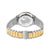 Damenuhr mit Klappverschluss, zweifarbigem Edelstahlband aus Silber und Gold