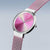 Bering damklocka med rosa mesharmband, silverfärgat boett och iriserande rosa urtavla