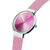 "Damklocka med rosa milanesarmband, rund urtavla i rosa"