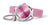 Damklocka med rosafärgat milanesarmband, rund rosa urtavla och silverfärgade accenter