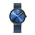 Herrenarmbanduhr mit blauem Zifferblatt und Milanaise-Armband, schwarzem Gehäuse