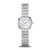 Damenuhr mit silberfarbenem Metallarmband und Perlmutt-Zifferblatt