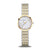 Damenuhr mit zweifarbigem Metallarmband und Perlmutt-Zifferblatt