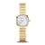 Damenuhr mit goldfarbenem Metallarmband und Perlmutt-Zifferblatt