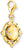 Världsklot-charm i gult guld med blå ring, strass och ögla.