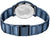 Damklocka med världskartmotiv på metallbaksida, blått keramiskt armband