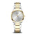 Damenarmbanduhr Bering Solar, zweifarbiges Band silber/gold, weißes Zifferblatt, Saphirglas
