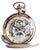 Bicolor Taschenuhr mit skelettiertem Uhrwerk, silbernes Gehäuse, Roséakzente